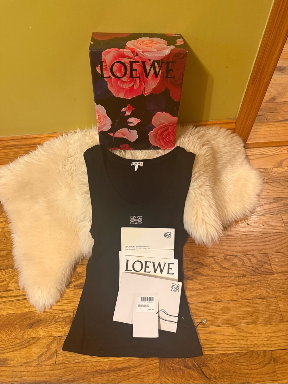 AUTHENTIC❗️Loewe Black Anagram tank top white Logo